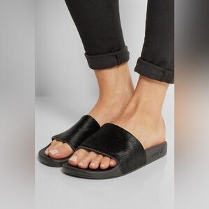 Adidas Adilette Pony Hair Black Slides